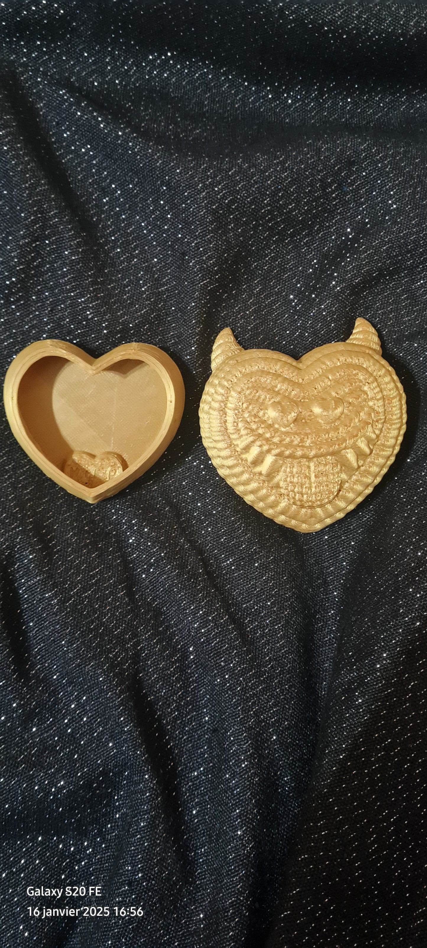 Boite a bijoux doré valentin